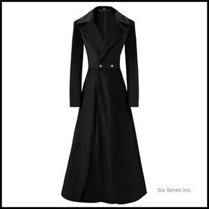 Victorian Trench Coat Double Breasted Long Winter Jacket Vintage Elegant